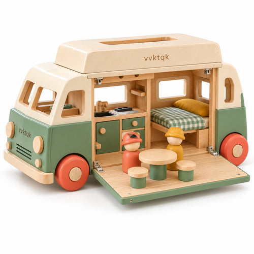 Complete vvktqk Fold-Out Adventure Camper Playset set on a clean studio background.