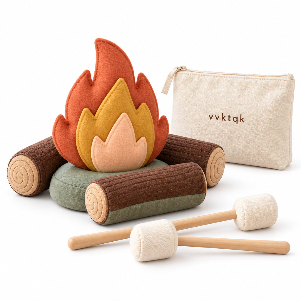 Complete vvktqk Cozy Campfire Pretend Play Set set on a clean studio background.