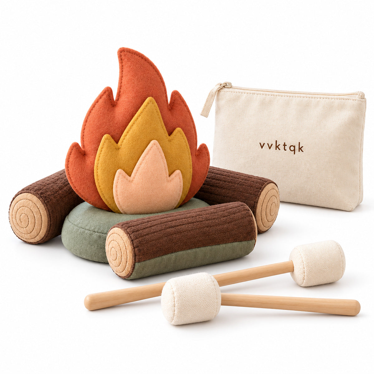 Complete vvktqk Cozy Campfire Pretend Play Set set on a clean studio background.