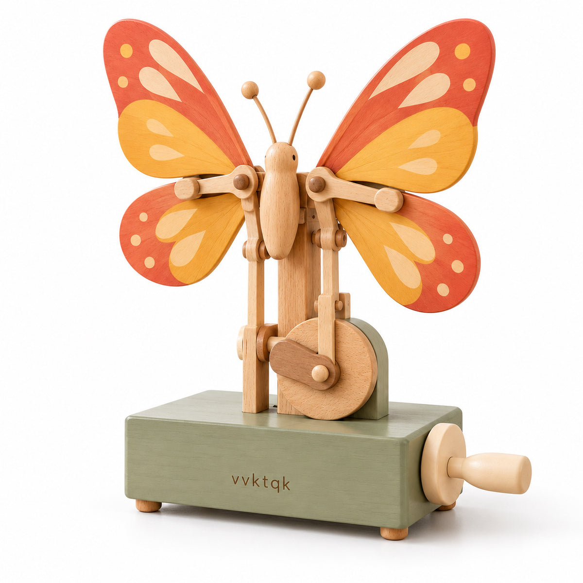 Complete vvktqk Flutter Wings Hand-Crank Toy set on a clean studio background.