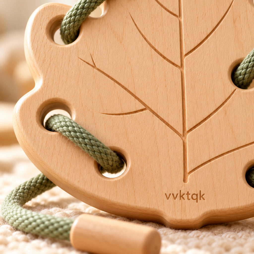 Close-up of vvktqk Woodland Lacing Trail Board showing its distinctive construction and textures.